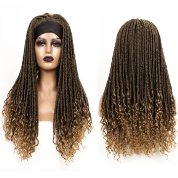 Long Dreadlocks Wig For Women Goddess Braid Headband Wig  Synthetic Braiding Crochet Hair Wigs