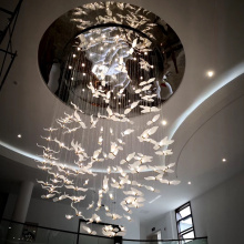 Custom built unique hall pigeon shape chandelier light