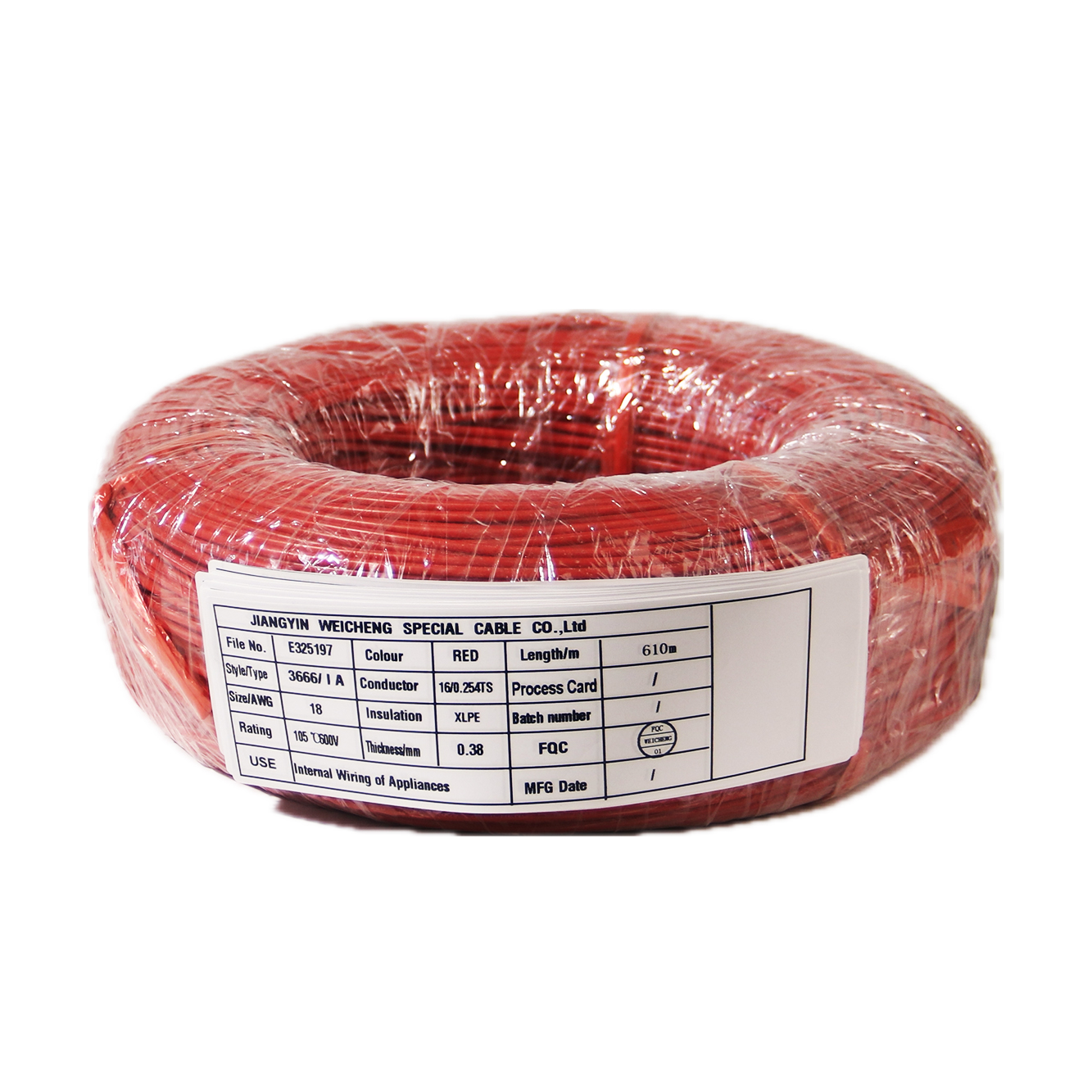 Irradiation Cross-linked Electron Wires UL3666 18AWG