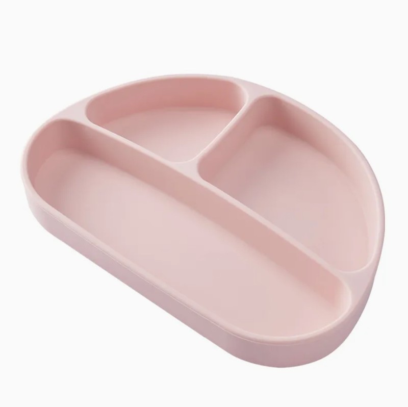 Anti-slip silicone baby feeding plate