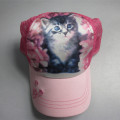 Kids Cat Sublimation Print Trucker Cap With Rope