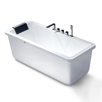 Modern White Acrylic Freestanding Soaking Bathtub