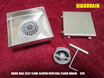 Odor seal fast flow floor drain for washroom