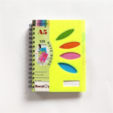 Wholesale Custom A4 PP Hardcover Spiral Notebooks 200 Pages 7 Line for School