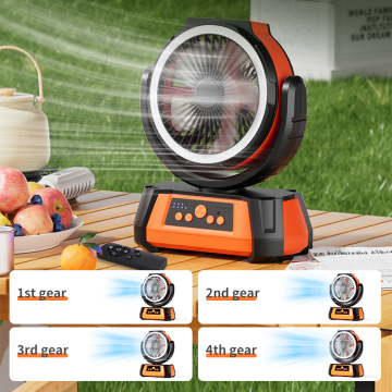 20000mAh Double Blade Camp Outdoor Fan με LED Lantern &amp; Hook για σκηνή
