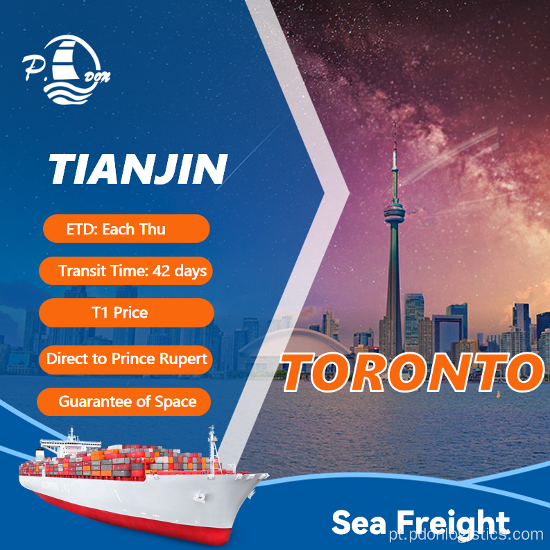 Frete marítimo de Tianjin a Toronto