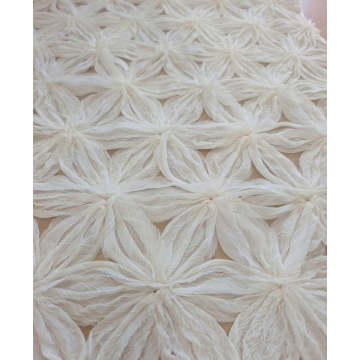tecido de bordado de flor de chiffon