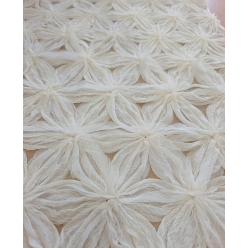 tecido de bordado de flor de chiffon