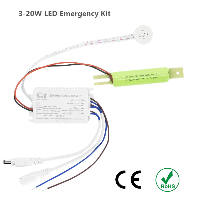 Alimentatore di backup con batteria ricaricata per LED