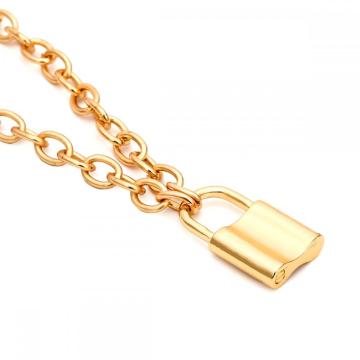 Y Necklace Lock Pendant Simple Cute Necklaces Long Multilayer Chain Fashion Jewelry Women Girls Gift for Her