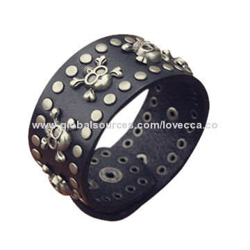 Wholesale leather bracelet, 2014 fashion hot sale product cool style