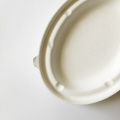 Disposable bagasse oval bowl takeaway food packaging