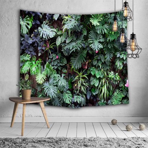 Green Leaves Wall Tapestry Tropical Plants with Flower Nature Tapestry Wall Hanging for Livingroom Bedroom Dorm Home Decor