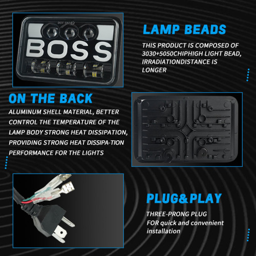 Truck Square Motorcycle Led Headlight