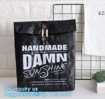 Latest Eco-friendly dupont paper bag kraft paper storage bag washable tyvek bag, Tyvek fabric lunch bag for food