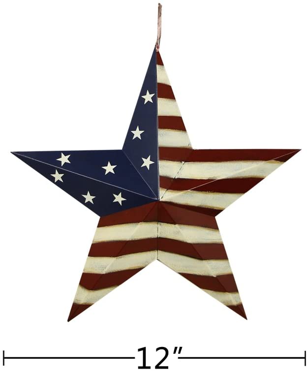 Metal Patriotic Old Glory Americana Flag Barn Star