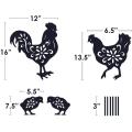 Metal Rooster Decorative Garden Stakes