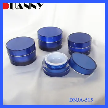 Free Sample Double Wall Acrylic Plastic Cream Jar, Blue Cosmetic Jar 5ml 15ml 30ml 50ml 100ml 150ml 200ml,Plastic Jar Cosmetic J