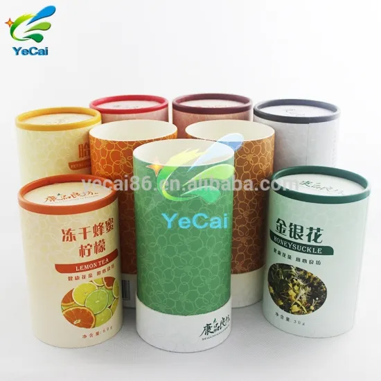 New technology free sample round cardboard tube box wholesale food grade paper tube box