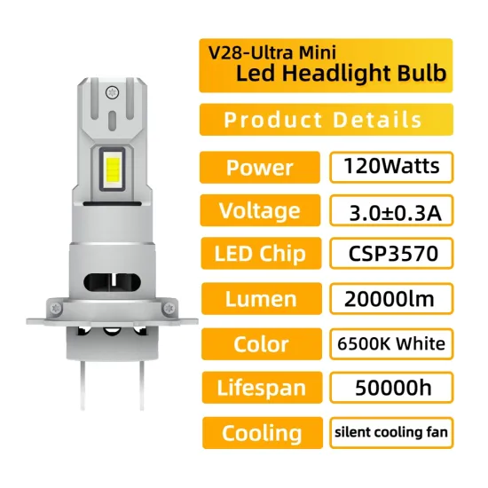 Manufacturer Wholesale: H7 H18 H8 H11 120W High Power DC12V LED Light Bulbs