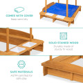 Kids Wooden Cabana Sandbox UV-Resistant Sandpit