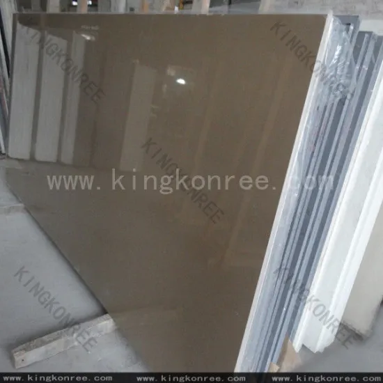 Wholesale Dark Brown Quartz Slabs Stone For Floor Tiles And Countertop With 15mm Thick