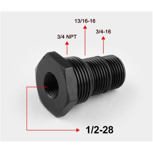 Adaptateur de filtre à huile 1/2-28 à 3/4-16,13/16-16,3/4NPT