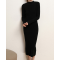 Women's Turtleneck Ribbed Knit Sweater Dress