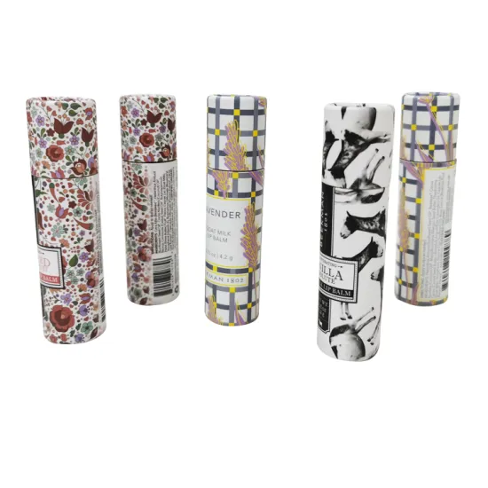 Small round lip gloss tube paper box packaging
