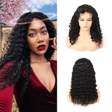 Huashuo Free Shipping 13*4 Lace Front Wig With Baby Hair Brazilian Virgin Human Hair Wigs With Bangs Deep Wave