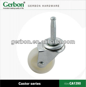 Swivel caster with metal stem
