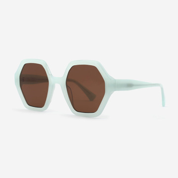 Arc Hexagon and Dimensional Acetate Unisex Sunglasses