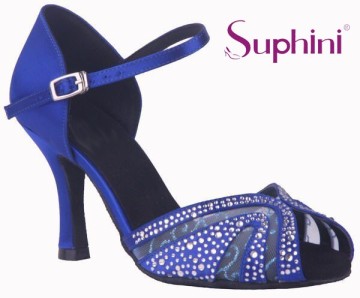 8.5cm Heel Blue Latin Salsa Shoes Ladies Fashion Dance Shoes