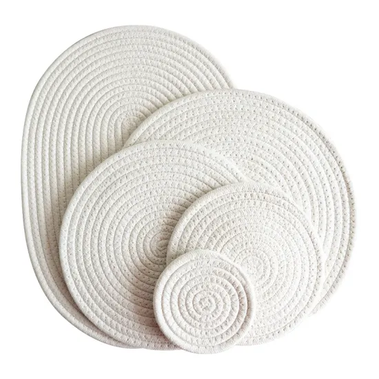 Japanese Style Eco-Friendly Cotton Rope and Metal Placemats for Luxury Dining Tables and Home Kitchens