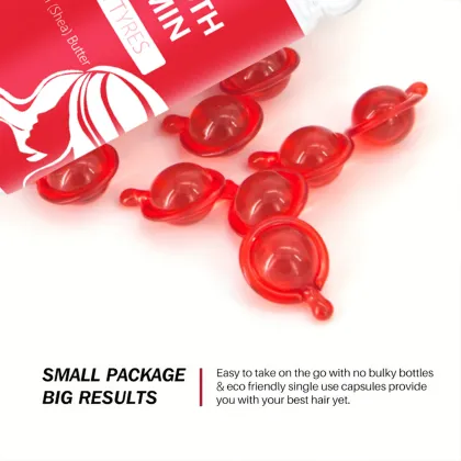 60pcs Hair Care Essence: Vitamin-Infused Shea Butter & Essential Oil Capsules - No Wash Hair Care Oil Capsules
