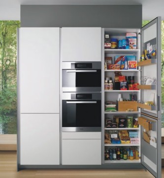 White Oak Tall Pantry with Oven Cabinet (Br p-1209)