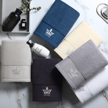 Microfiber Cotton Embroidery Towel 400gsm Cotton Large Bath Towel Jacquard Face Towels 100% Cotton