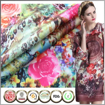 Shaoxing SGS Semi digital printed Elastic bridal satin fabric