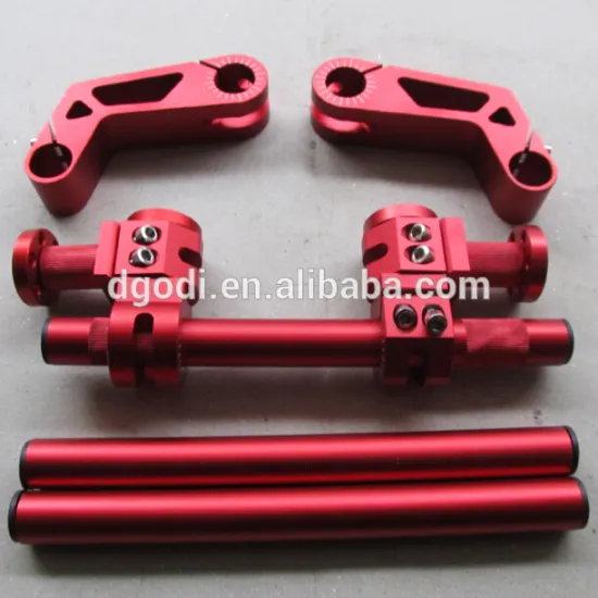 custom made types of cnc red anodized aluminum motorcycle handlebar