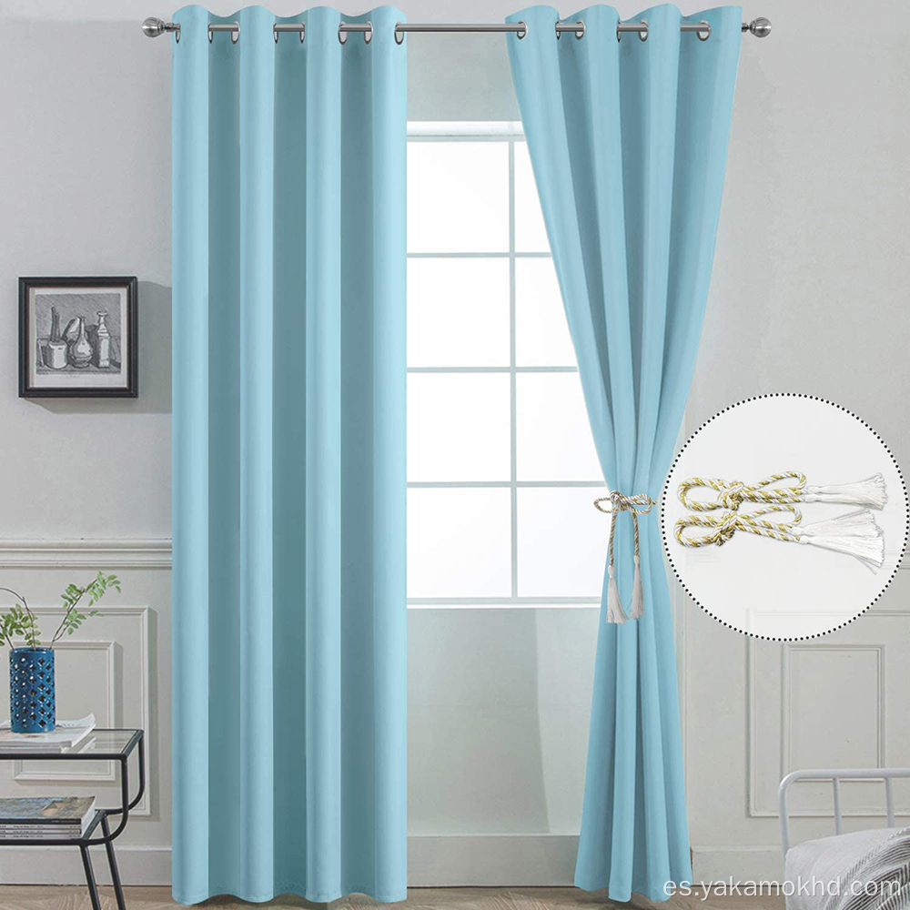 Cortinas opacas azul cielo 84 pulgadas de largo