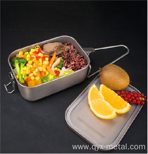 Outdoor Pure Titanium Portable Full Sandblasted Lunch box