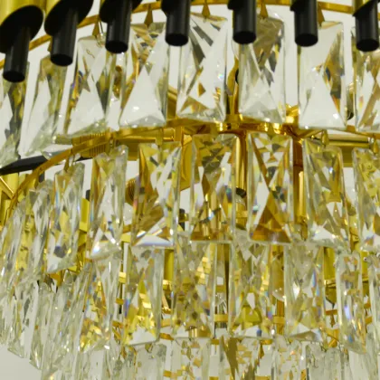 Black Gold LED Family Modern Crystal Chandeliers