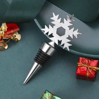 Personalized European Christmas Halloween Gift - Snowflake Red Wine Cork Stopper