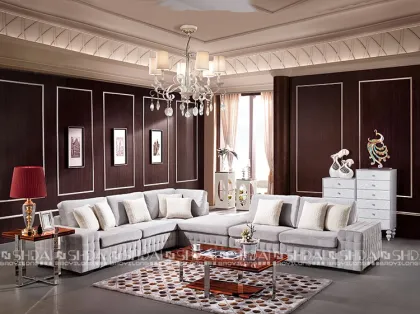 Best selling european style fabric corner furniture sofa set