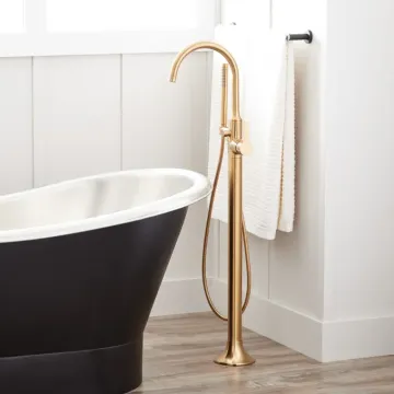 Brass Free Standing Bath Tap - Floor Stand Faucet for Freestanding Tub