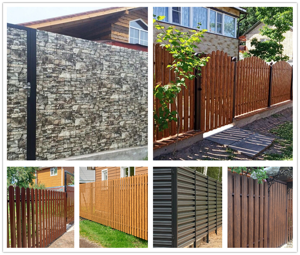 color coated steel fence