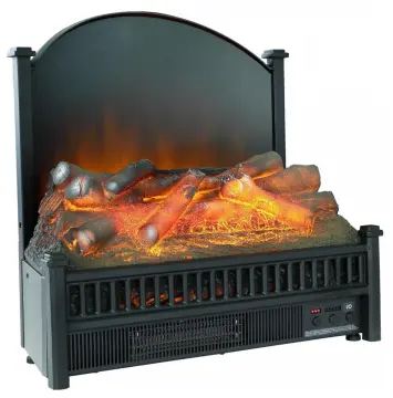 Contemporary Electric Log with Removable Fireback