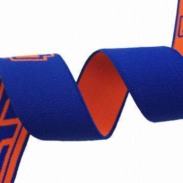40mm Width/Colored Jacquard Elastic Webbing, Made of Spandex/Nylon