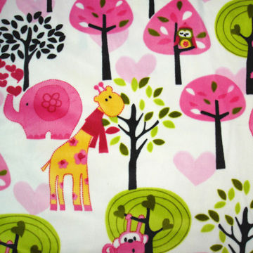 Lovely Forest Printed Soft Velboa Fabric, Used for Home Textile, Toy and Slippers Garments