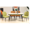 Combinación de mesa y silla de comedor de mármol moderno nórdico